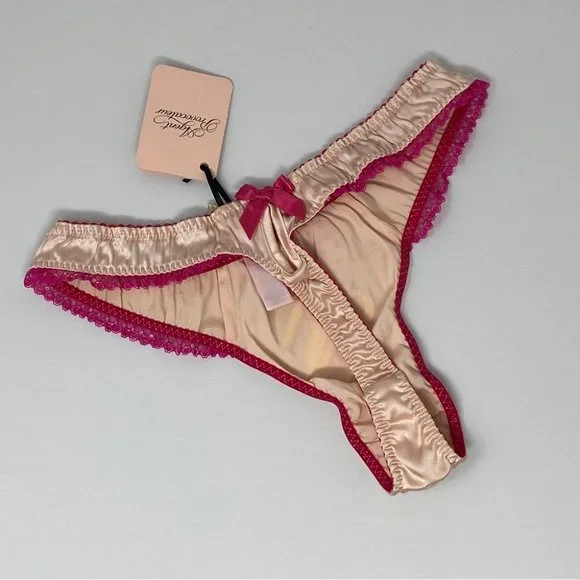 Agent Provocateur Bananarama Pink Silk Thong NWT - Picture 7 of 11